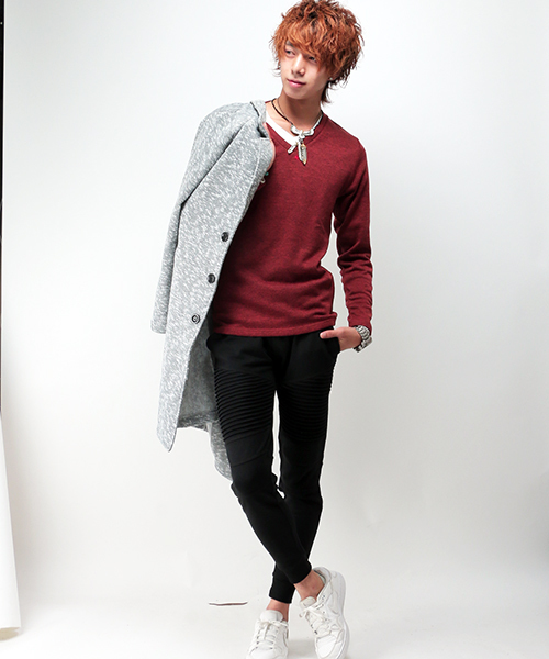 VENCEEXCHANGE（ヴァンスエクスチェンジ）の「STスラブニットソーチェスターコート               （チェスターコート・メンズ・ネイビー/グレー/ブラック・MEDIUM/LARGE）」の12枚目の写真