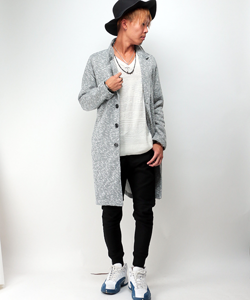 VENCEEXCHANGE（ヴァンスエクスチェンジ）の「STスラブニットソーチェスターコート               （チェスターコート・メンズ・ネイビー/グレー/ブラック・MEDIUM/LARGE）」の13枚目の写真