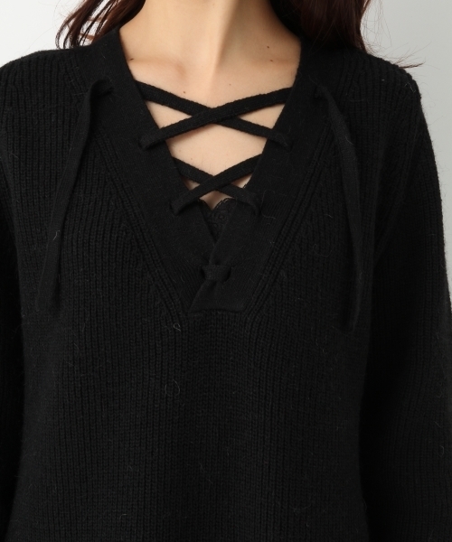 A part by（アパートバイ）の「7Gアゼレースアップワンピース 739525（ワンピース・レディース・ブラック/レッド/ライトグレー・FREE）」の9枚目の写真