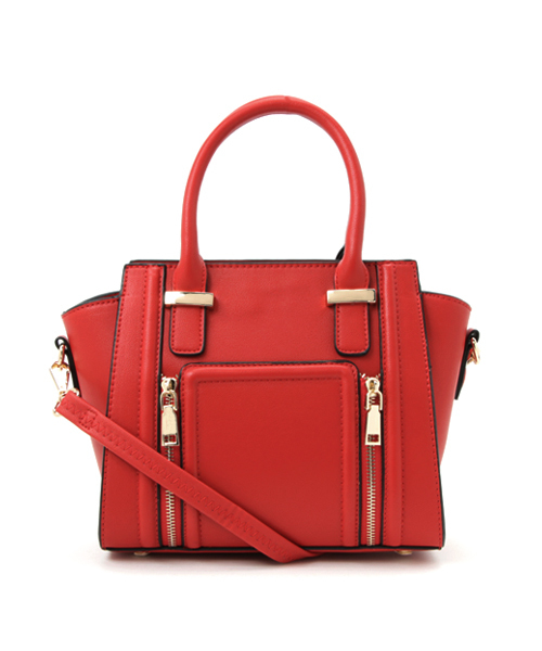 PLAIN CLOTHING（プレーンクロージング）の「フロントZIPハンドバッグ【PLAIN CLOTHING】（ショルダーバッグ・レディース・グレー/レッド/キャメル/ブラック/アイボリー・FREE）」の17枚目の写真