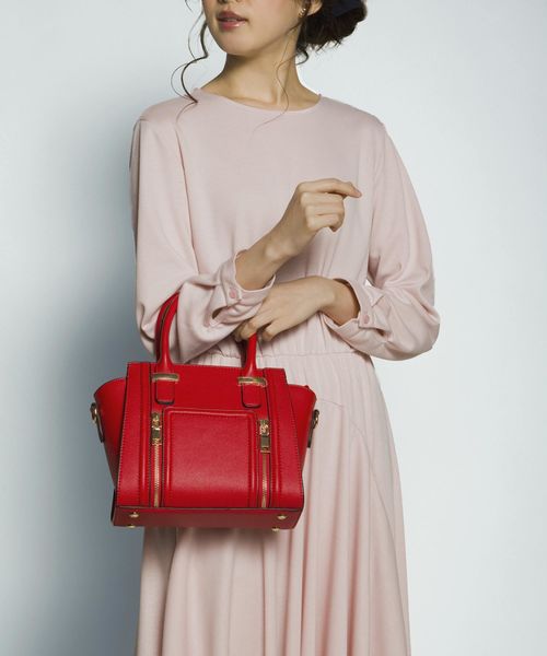 PLAIN CLOTHING（プレーンクロージング）の「フロントZIPハンドバッグ【PLAIN CLOTHING】（ショルダーバッグ・レディース・グレー/レッド/キャメル/ブラック/アイボリー・FREE）」の18枚目の写真