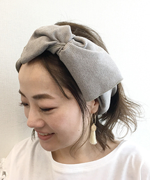 Three Four Time | リブカットソーBIGリボンターバン(ヘアバンド)