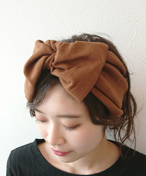 ブラックリボンヘアバンド サテン ボウ オン グログラン ヘッドバンド | THE HAIR BAR TOKYO