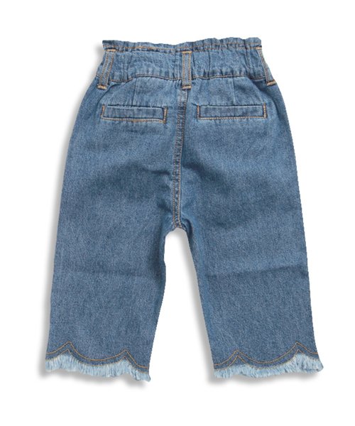 apres les cours（アプレレクール）の「裾スカラップデニムパンツ 7分丈（デニムパンツ・キッズ・ブルー/ネイビー・140/110/130/80/90/100/120）」の3枚目の写真
