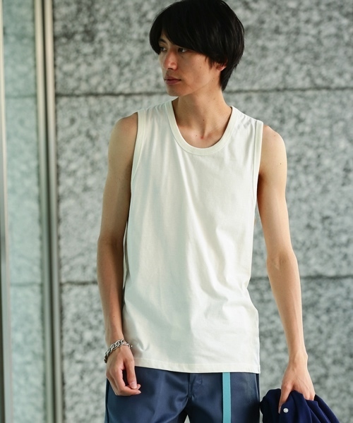 JUNRED(ジュンレッド)の「ナノファインベーシックタンクトップ(タンクトップ・メンズ・ホワイト/ホワイト系その他/ブルー系その他/グレー・L/M/S)」の12枚目の写真