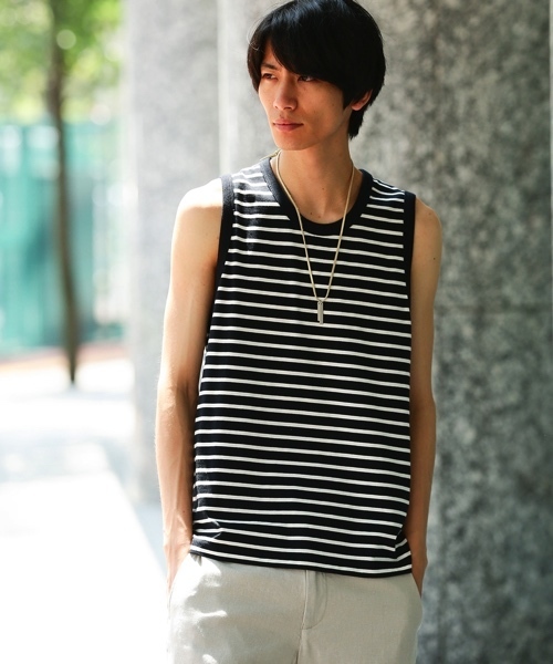 JUNRED(ジュンレッド)の「ナノファインベーシックタンクトップ(タンクトップ・メンズ・ホワイト/ホワイト系その他/ブルー系その他/グレー・L/M/S)」の13枚目の写真