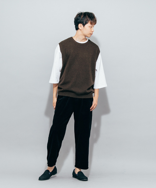 SENSE OF PLACE by URBAN RESEARCH（センスオブプレイスバイアーバンリサーチ）の「ニットベスト（ニット/セーター・メンズ・ネイビー/ブラウン・LARGE/MEDIUM）」の4枚目の写真