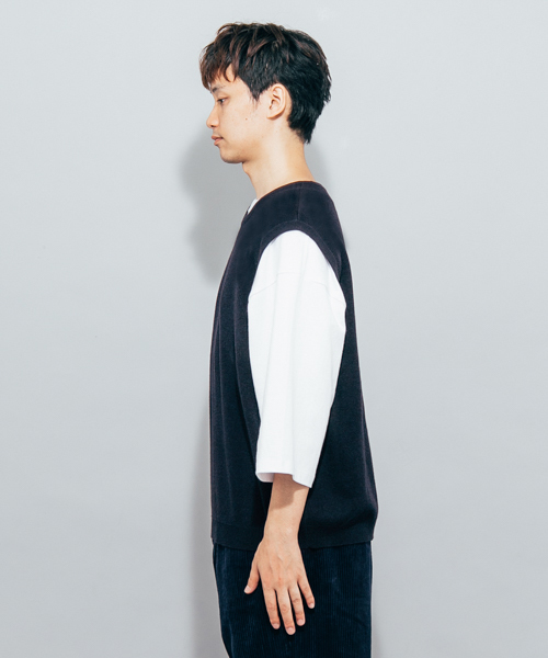SENSE OF PLACE by URBAN RESEARCH（センスオブプレイスバイアーバンリサーチ）の「ニットベスト（ニット/セーター・メンズ・ネイビー/ブラウン・LARGE/MEDIUM）」の7枚目の写真