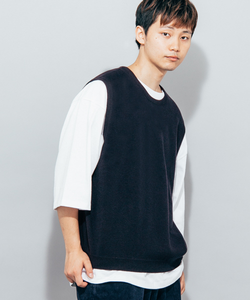 SENSE OF PLACE by URBAN RESEARCH（センスオブプレイスバイアーバンリサーチ）の「ニットベスト（ニット/セーター・メンズ・ネイビー/ブラウン・LARGE/MEDIUM）」の18枚目の写真