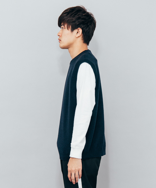 SENSE OF PLACE by URBAN RESEARCH（センスオブプレイスバイアーバンリサーチ）の「ニットベスト（ニット/セーター・メンズ・ネイビー/ブラウン・LARGE/MEDIUM）」の17枚目の写真
