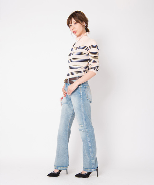 LAYMEE（レイミー）の「Vintage wide denim（デニムパンツ・レディース・インディゴブルー・L/M）」の15枚目の写真