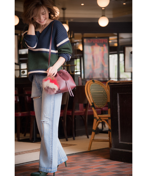 LAYMEE（レイミー）の「Vintage wide denim（デニムパンツ・レディース・インディゴブルー・L/M）」の2枚目の写真