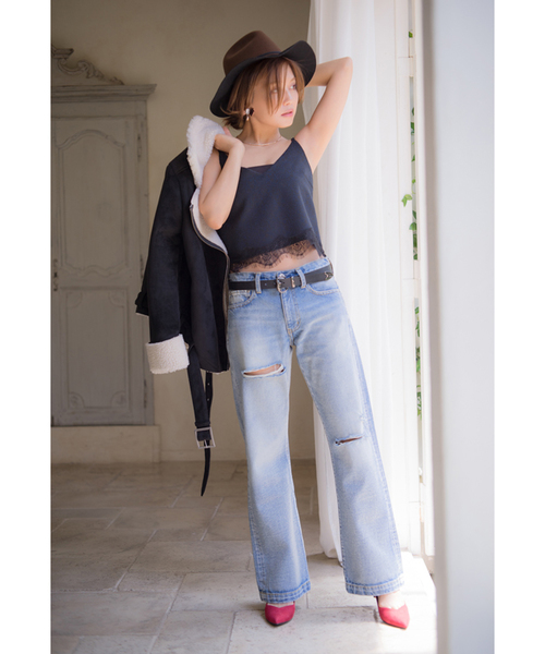 LAYMEE（レイミー）の「Vintage wide denim（デニムパンツ・レディース・インディゴブルー・L/M）」の19枚目の写真