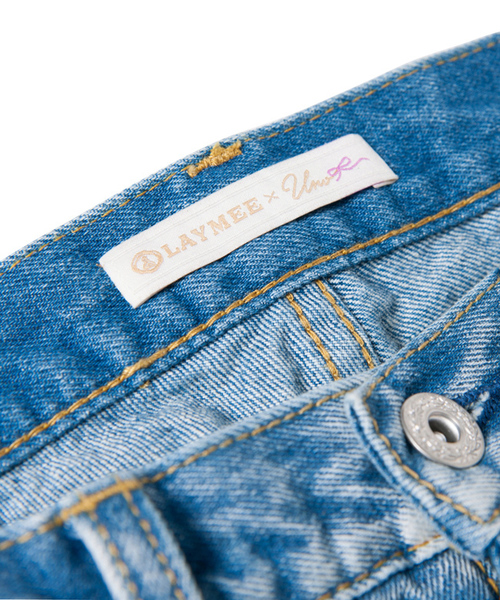 LAYMEE（レイミー）の「Vintage wide denim（デニムパンツ・レディース・インディゴブルー・L/M）」の4枚目の写真