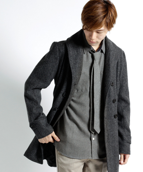 MONO-MART（モノマート）の「ボタンダウンカラーフランネルシャツ/ライトオンス(MONO-MART)（シャツ/ブラウス・メンズ・ボルドー/ネイビー/ブルー系その他/グレー系その他/ブラウン/グレー/チャコール/ブラック/チェック・M/L/XL）」の22枚目の写真