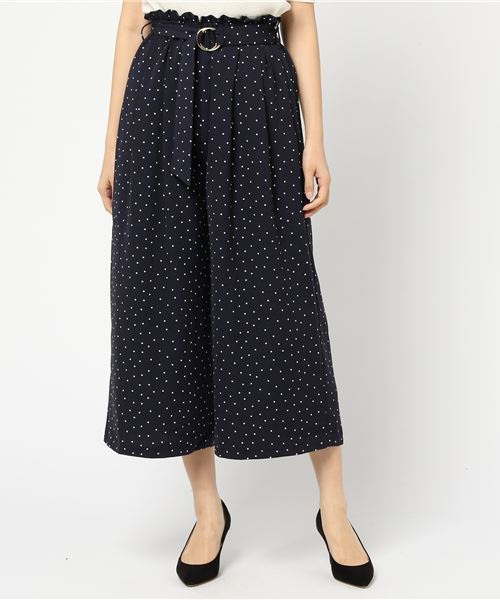 Honeys(ハニーズ)の「【ドット/水玉/無地】ラッピングウエストワイドパンツ(その他パンツ・レディース・ブラック系その他/ブルー系その他/ブラック/オレンジ・M/L/S)」の3枚目の写真