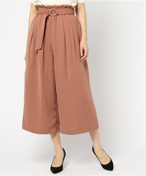 Honeys(ハニーズ)の「【ドット/水玉/無地】ラッピングウエストワイドパンツ(その他パンツ・レディース・ブラック系その他/ブルー系その他/ブラック/オレンジ・M/L/S)」の4枚目の写真