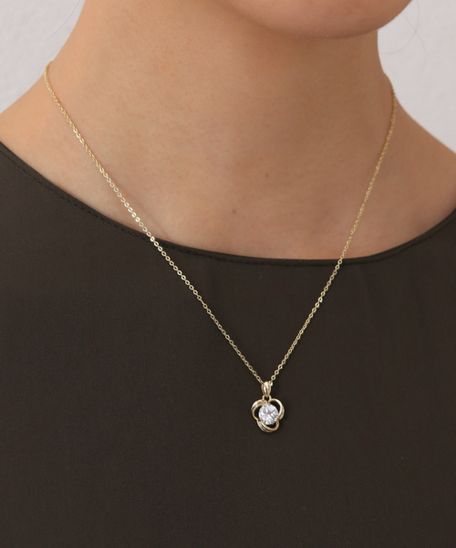 florist（フローリスト）の「CZダイヤフラワーネックレス（ネックレス・レディース・ゴールド/シルバー/ピンクゴールド・FREE）」の11枚目の写真