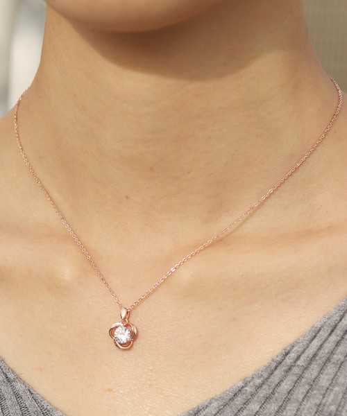 florist（フローリスト）の「CZダイヤフラワーネックレス（ネックレス・レディース・ゴールド/シルバー/ピンクゴールド・FREE）」の12枚目の写真