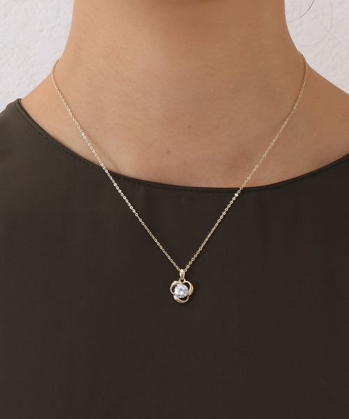 florist（フローリスト）の「CZダイヤフラワーネックレス（ネックレス・レディース・ゴールド/シルバー/ピンクゴールド・FREE）」の14枚目の写真