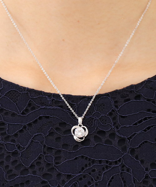 florist（フローリスト）の「CZダイヤフラワーネックレス（ネックレス・レディース・ゴールド/シルバー/ピンクゴールド・FREE）」の13枚目の写真