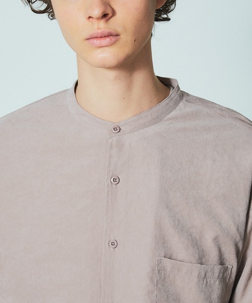 MYSELF ABAHOUSE（マイセルフアバハウス）の「【MYSELF ABAHOUSE】ネオスウェード ピーチ起毛 ノーカラー シャツ（シャツ/ブラウス・メンズ・ブルー/ベージュ/ライム/ネイビー/ピンクベージュ・44/46/48）」の19枚目の写真