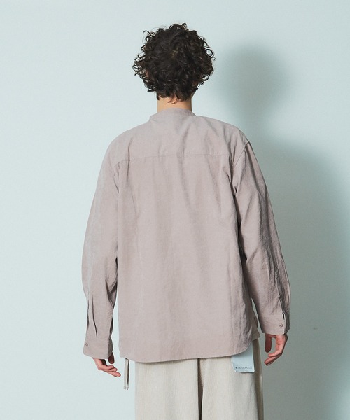 MYSELF ABAHOUSE（マイセルフアバハウス）の「【MYSELF ABAHOUSE】ネオスウェード ピーチ起毛 ノーカラー シャツ（シャツ/ブラウス・メンズ・ブルー/ベージュ/ライム/ネイビー/ピンクベージュ・44/46/48）」の20枚目の写真