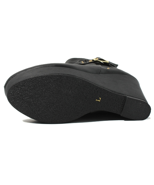 WEGO（ウィゴー）の「サイドゴアウェッジブーツ（ブーツ・レディース・ブラック/ブラウン/ベージュ・23.5/24.5）」の5枚目の写真