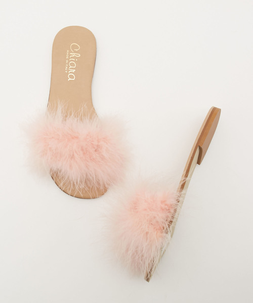 AMERICAN RAG CIE（アメリカンラグシー）の「CHIARA　キアラ　フェザーサンダル（サンダル・レディース・ベージュ/ライトブルー/ピンク/ブラック・36/38/37）」の4枚目の写真