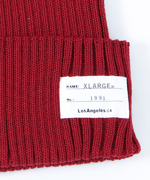 XLARGE（エクストララージ）の「KNIT BEANIE（ニットキャップ/ビーニー・メンズ・ブラック/バーガンディー/オリーブ・ONE SIZE）」の4枚目の写真