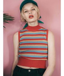 jouetie | ラメボーダーノースリニット(ニット/セーター)