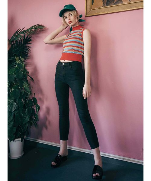 jouetie(ジュエティ)の「ラメボーダーノースリニット(ニット/セーター・レディース・グリーン/レッド/パープル・MEDIUM)」の21枚目の写真