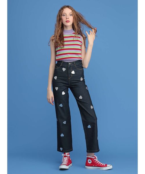 jouetie(ジュエティ)の「ラメボーダーノースリニット(ニット/セーター・レディース・グリーン/レッド/パープル・MEDIUM)」の18枚目の写真