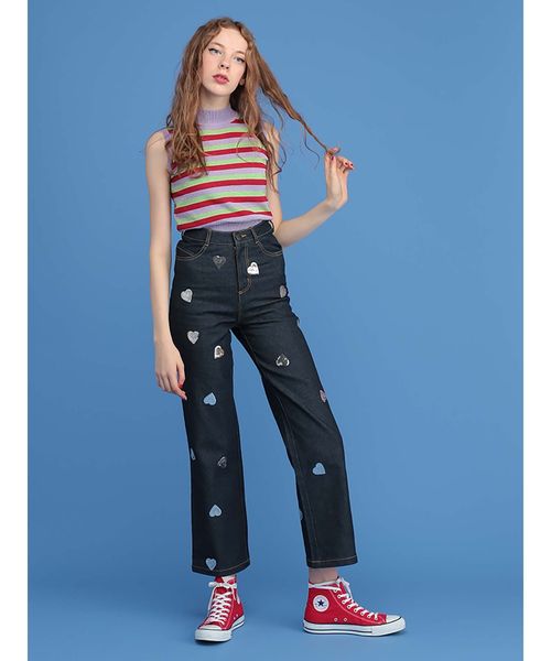 jouetie(ジュエティ)の「ラメボーダーノースリニット(ニット/セーター・レディース・グリーン/レッド/パープル・MEDIUM)」の15枚目の写真