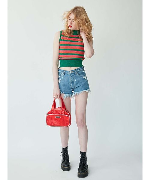 jouetie(ジュエティ)の「ラメボーダーノースリニット(ニット/セーター・レディース・グリーン/レッド/パープル・MEDIUM)」の13枚目の写真