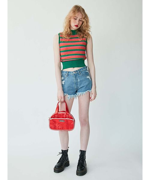 jouetie(ジュエティ)の「ラメボーダーノースリニット(ニット/セーター・レディース・グリーン/レッド/パープル・MEDIUM)」の22枚目の写真