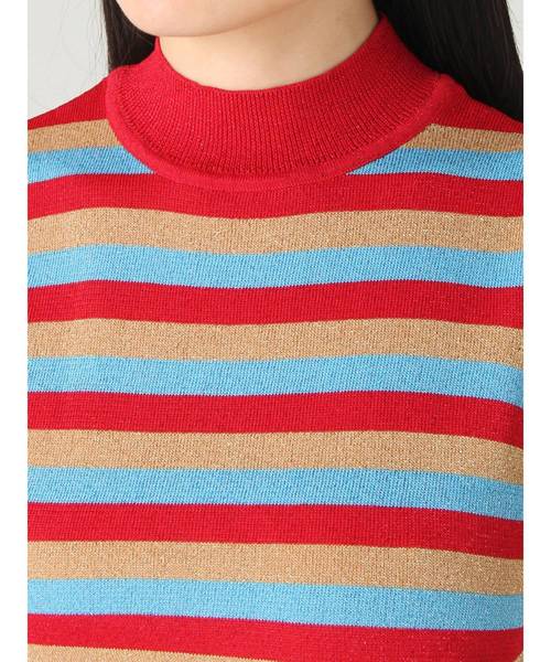 jouetie(ジュエティ)の「ラメボーダーノースリニット(ニット/セーター・レディース・グリーン/レッド/パープル・MEDIUM)」の8枚目の写真