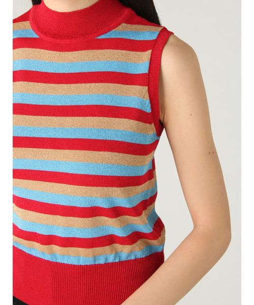 jouetie(ジュエティ)の「ラメボーダーノースリニット(ニット/セーター・レディース・グリーン/レッド/パープル・MEDIUM)」の14枚目の写真