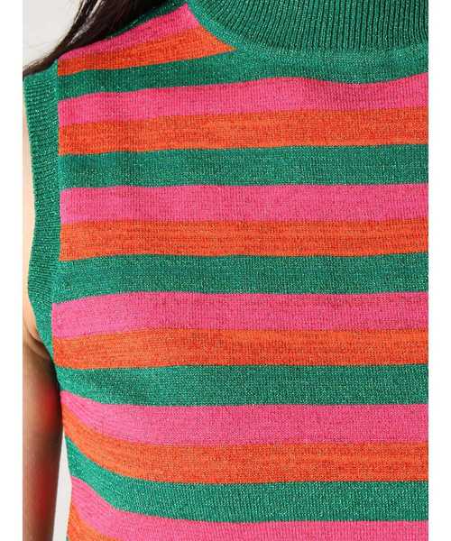 jouetie(ジュエティ)の「ラメボーダーノースリニット(ニット/セーター・レディース・グリーン/レッド/パープル・MEDIUM)」の11枚目の写真