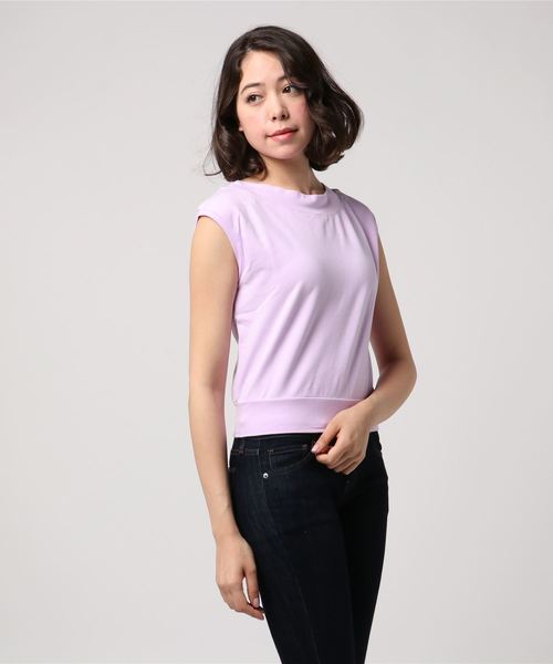 JILL by JILL STUART（ジルバイジルスチュアート）の「バックパールミニ裏毛（Tシャツ/カットソー・レディース・ホワイト/ネイビー/パープル・FREE）」の6枚目の写真