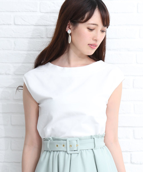 JILL by JILL STUART（ジルバイジルスチュアート）の「バックパールミニ裏毛（Tシャツ/カットソー・レディース・ホワイト/ネイビー/パープル・FREE）」の14枚目の写真