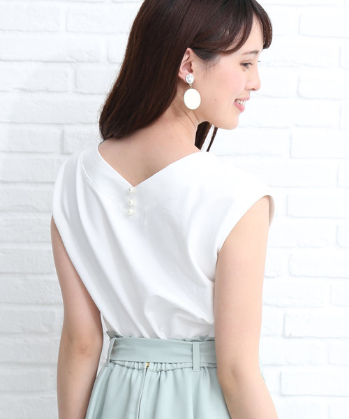 JILL by JILL STUART（ジルバイジルスチュアート）の「バックパールミニ裏毛（Tシャツ/カットソー・レディース・ホワイト/ネイビー/パープル・FREE）」の16枚目の写真