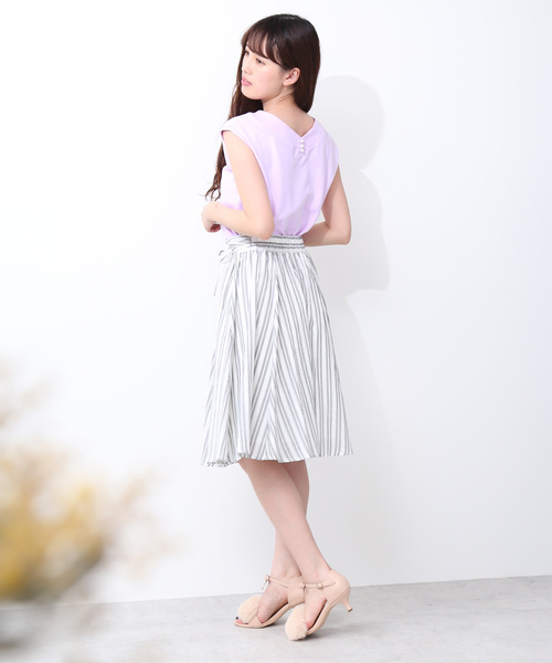 JILL by JILL STUART（ジルバイジルスチュアート）の「バックパールミニ裏毛（Tシャツ/カットソー・レディース・ホワイト/ネイビー/パープル・FREE）」の20枚目の写真