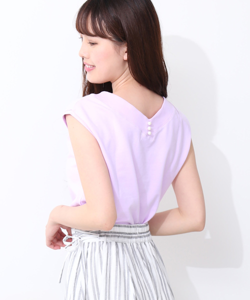 JILL by JILL STUART（ジルバイジルスチュアート）の「バックパールミニ裏毛（Tシャツ/カットソー・レディース・ホワイト/ネイビー/パープル・FREE）」の21枚目の写真