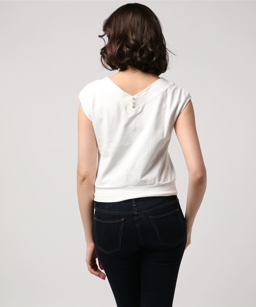 JILL by JILL STUART（ジルバイジルスチュアート）の「バックパールミニ裏毛（Tシャツ/カットソー・レディース・ホワイト/ネイビー/パープル・FREE）」の5枚目の写真