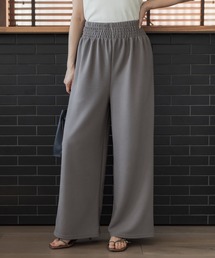 エンボス加工ウエストシャーリングワイドパンツ