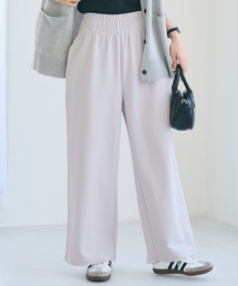エンボス加工ウエストシャーリングワイドパンツ