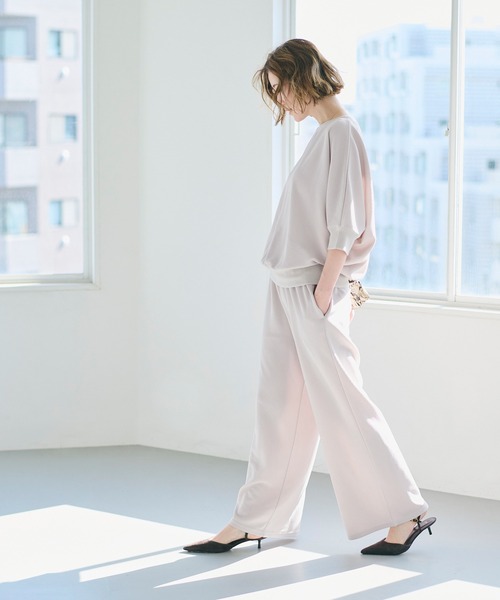 coca（coca）（コカ）の「エンボス加工ウエストシャーリングワイドパンツ（その他パンツ・レディース・ブラック/ダークベージュ/アイボリー/ネイビー/ライトグレー/グレー/ライトベージュ・ONE SIZE/SHORT/LONG/MEDIUM）」の16枚目の写真