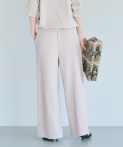 セール】エンボス加工ウエストシャーリングワイドパンツ（その他パンツ