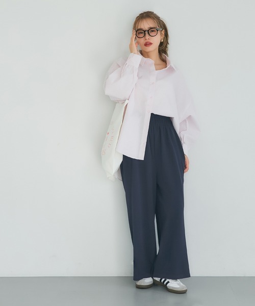 coca（coca）（コカ）の「エンボス加工ウエストシャーリングワイドパンツ（その他パンツ・レディース・ブラック/ダークベージュ/アイボリー/ネイビー/ライトグレー/グレー/ライトベージュ・ONE SIZE/SHORT/LONG/MEDIUM）」の19枚目の写真